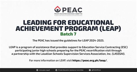 PEAC issues LEAP Batch 7 guidelines for school year 2024.